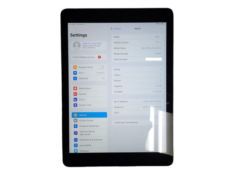 Apple iPad 6th generation 32GB, A1893, Unlocked Q