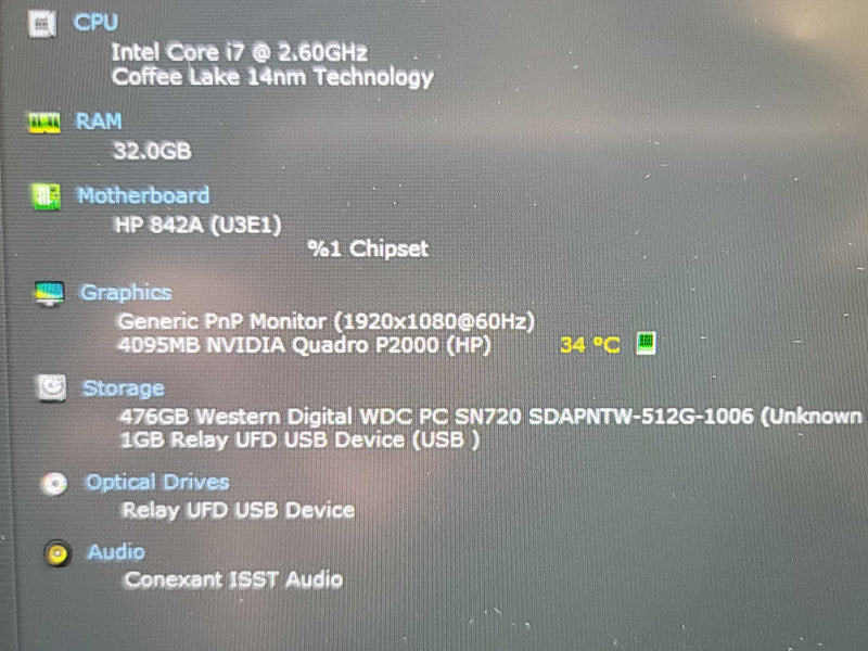 HP ZBook 15 G5| i7-8850H| 32GB DDR4| Quadro P2000| 512GB SSD No Battery  β Lap200