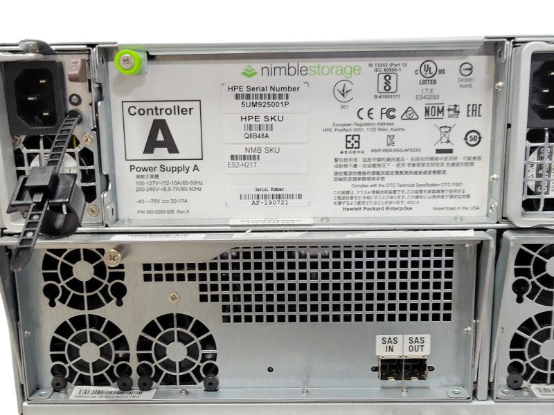 HPE Nimble 24-x 3.5" storage enclosure Q8B48A ES2-H21T w/ 2x Controllers,  _