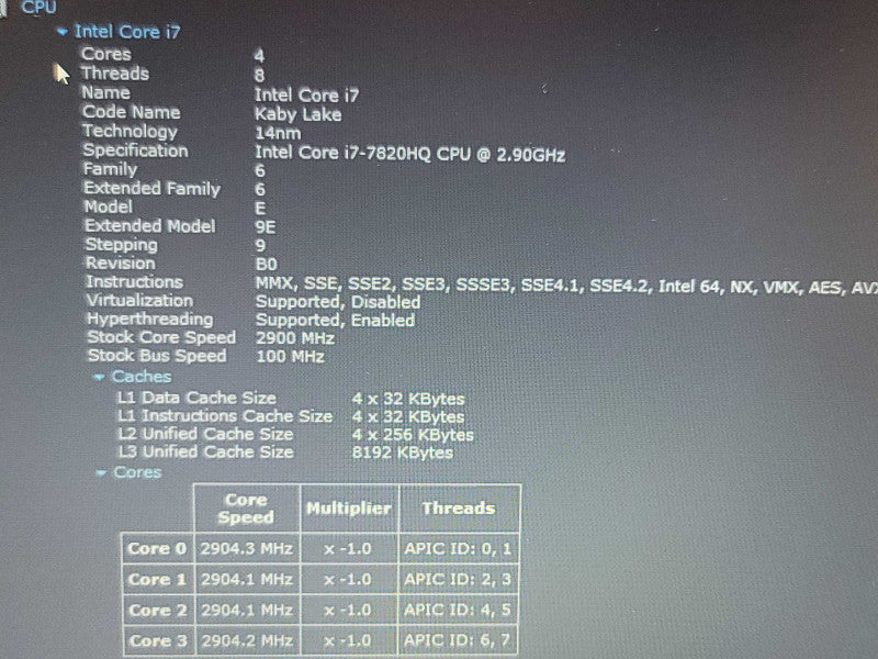 Dell Precision 7520| i7-7820HQ| 16GB DDR4| Quadro M1200| 512GB SSD READ, NO B β Lap200