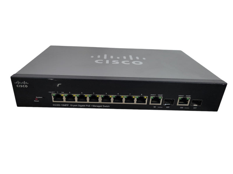 Cisco SG300-10MPP, 10-Port Gigabit PoE+ Managed Ethernet Switch !