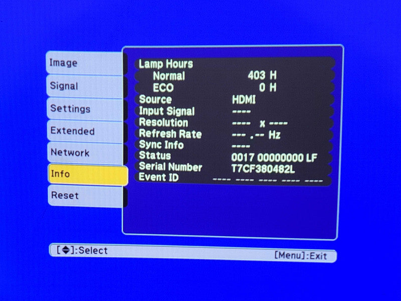 Epson PowerLite Pro G6050W Projector 5500 Lumens, Lamp Hour: 403Hrs