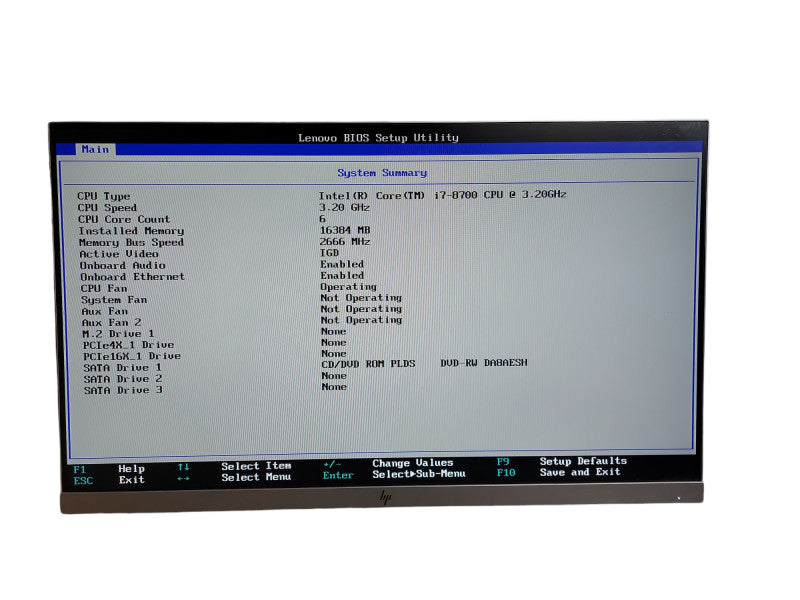 Lenovo ThinkCentre M720T Core i7 - 8700 CPU @ 3.20GHz 16GB DDR4 Ram θ