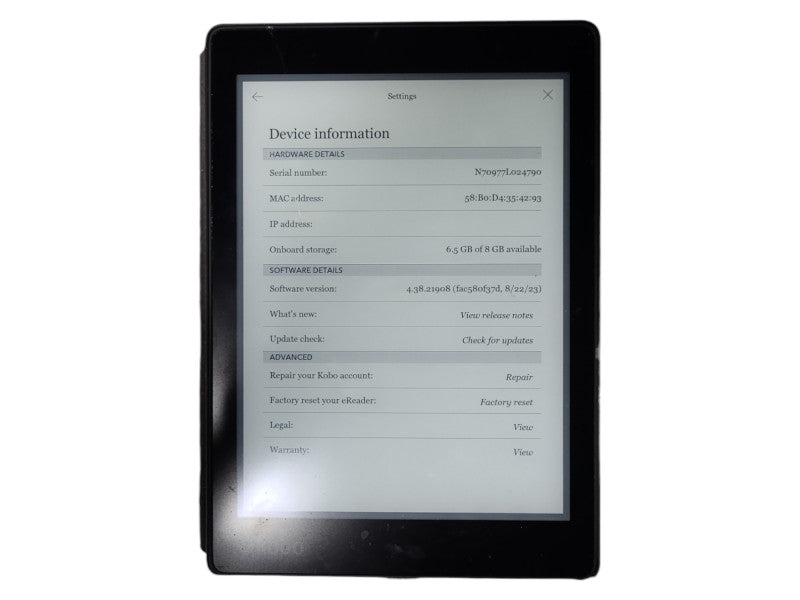 Kobo Aura One eReader N709 8GB WiFi, 7.8" Screen w/ Case