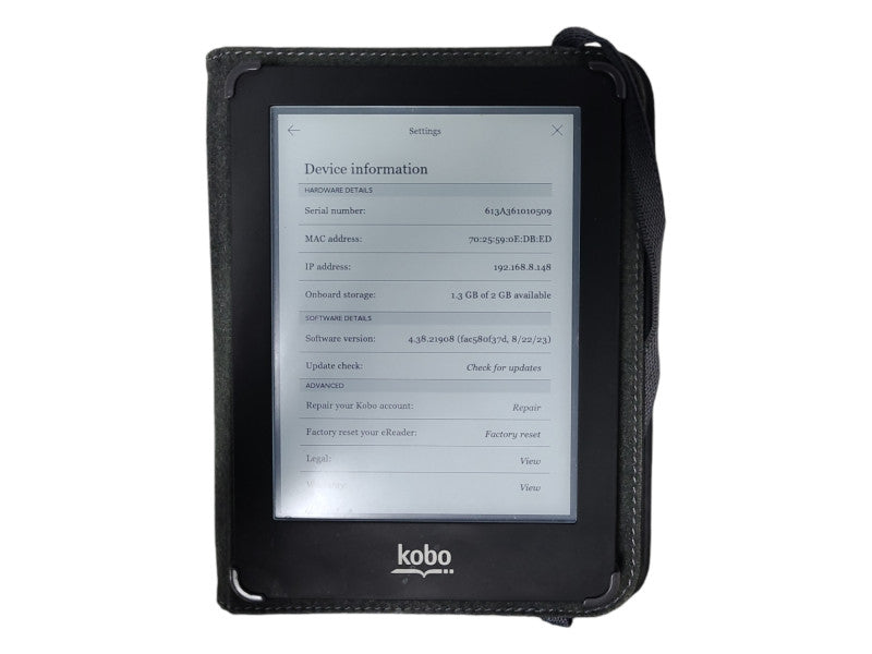 Kobo Glo N613 2GB 6" Inch WiFi eReader w/ Case