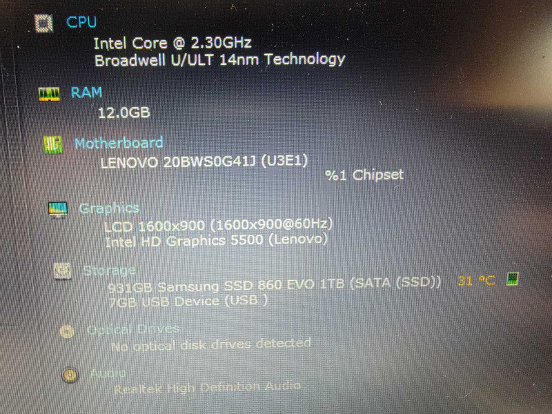 Lenovo ThinkPad T450s | 2-Core i5-5300U @2.3GHz | 12GB DDR3 | 1TB SSD  BudLap