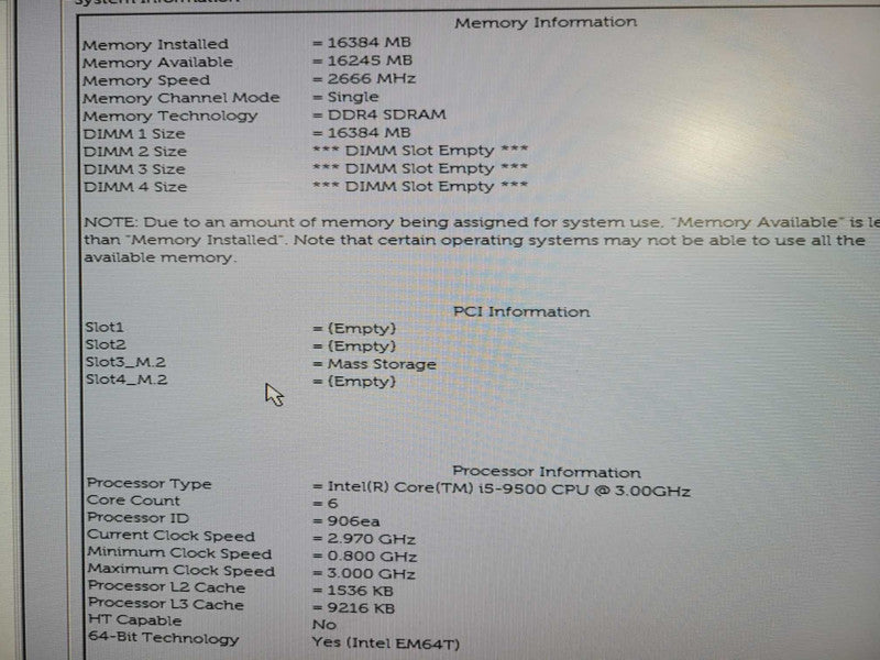 Dell OptiPlex 7070 SFF Intel i5 - 9500 CPU @ 3.00GHz 16GB DDR4 Ram 256GB NVMe !