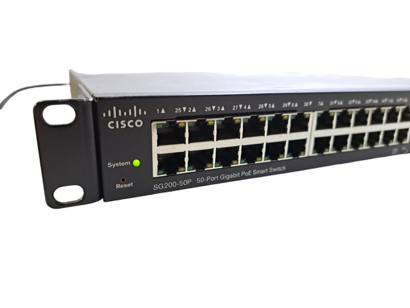 Cisco SG200-50P | 50-Port Gigabit PoE Smart Network Switch | 2x SFP