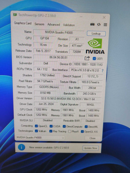 NVIDIA Quadro P4000 | 8GB GDDR5 PCIe Professional Graphics Card | 4x DP !
