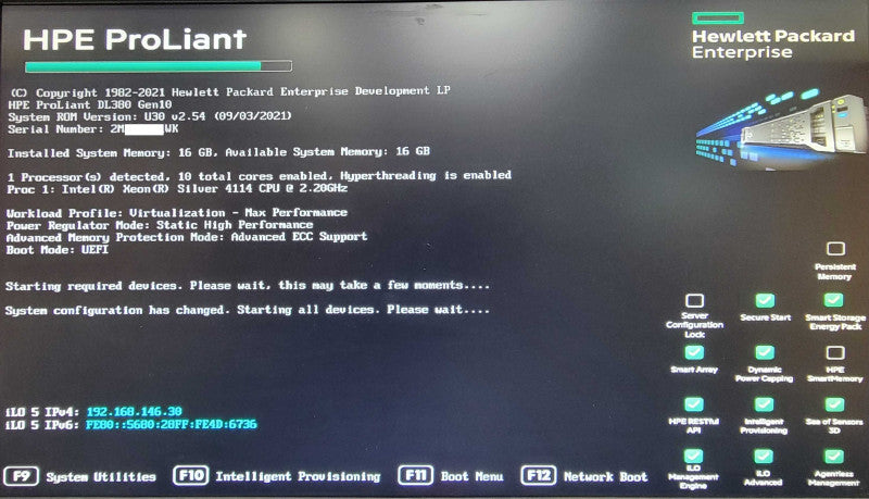 HP DL380 G10 2U 1x Xeon Silver 4114 2.2GHz 16GB DDR4 P408i-a, 7x 1.2TB HDDs _