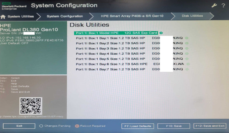 HP DL380 G10 2U 1x Xeon Silver 4114 2.2GHz 16GB DDR4 P408i-a, 7x 1.2TB HDDs _