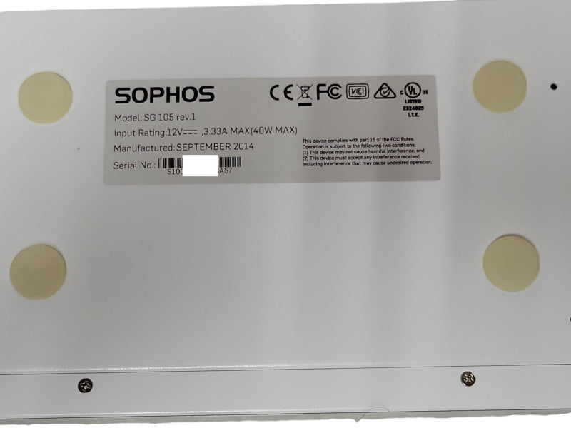 Sophos SG105 rev1 Network/Security Firewall Appliance w/ Power adapter Q_