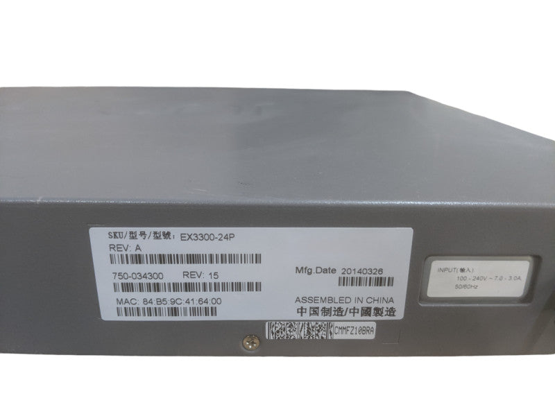 Juniper EX3300-24P | 24-port PoE+ Gigabit Network Switch | 4x SFP