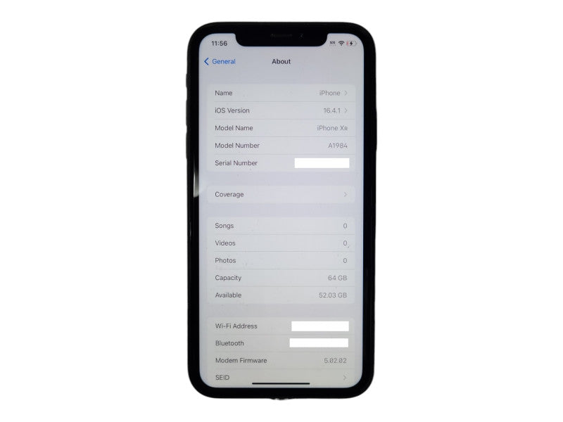 Apple iPhone XR 64GB, Model: A1984, unlocked, Battery Health: 100%