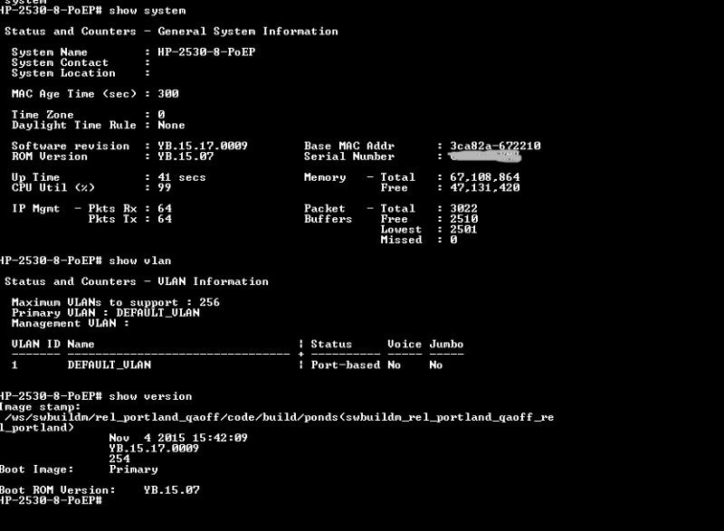 HP 2530-8 PoE+ JL070A | 8-Port Fast PoE+ Internal PS Switch