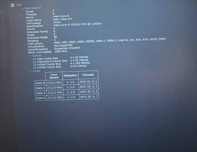 Lenovo ThinkPad E15 Intel Core i5-10210U@1.6GHz 16GB RAM 256GB SSD  Lap200