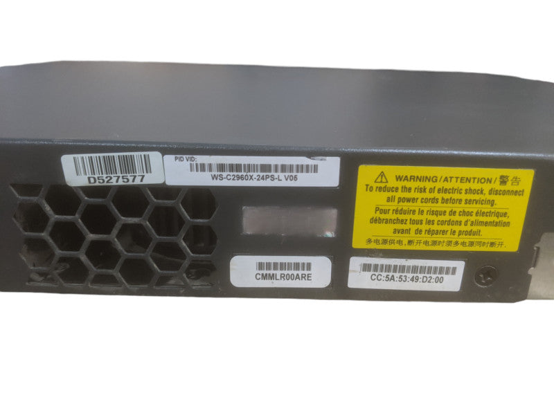 Cisco 2960x | WS-C2960X-24PS-L V05 | 24-Port Gigabit PoE+ Switch, 4x SFP