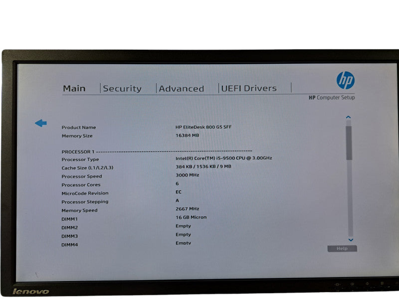 HP EliteDesk 800 G5 SFF | i5-9500 @ 3.00GHz 6-Core, 16GB DDR4, No HDD/OS