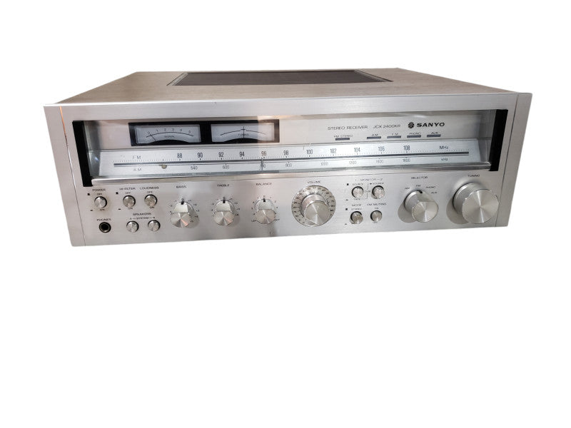 Vintage Wooden Sanyo JCX-2400K FM/AM Stereo Receiver - READ