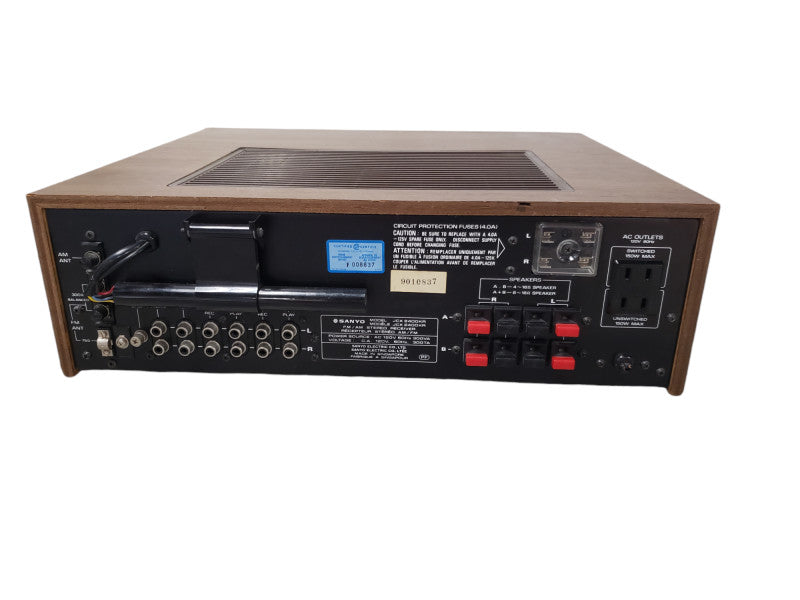 Vintage Wooden Sanyo JCX-2400K FM/AM Stereo Receiver - READ