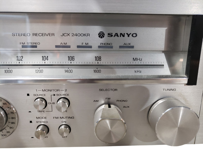 Vintage Wooden Sanyo JCX-2400K FM/AM Stereo Receiver - READ