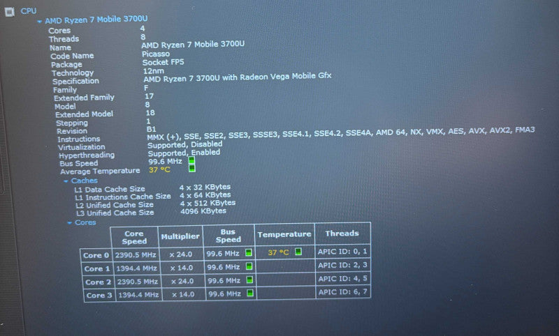 Lenovo ThinkPad E495 AMD Ryzen 7 3700U Radeon RX Vega 10 GPU 16GB RAM 256SSD  Lap200