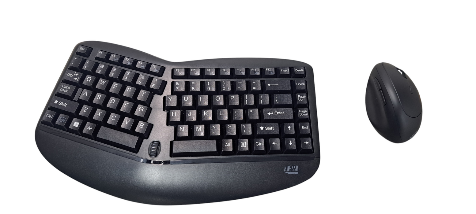 Like New Adesso Tru-Form Wireless Keyboard ErgWKB-1150CB