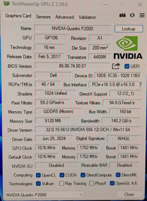 NVIDIA Quadro P2000 | 5GB GDDR5 Graphics Card | 4x DisplayPort