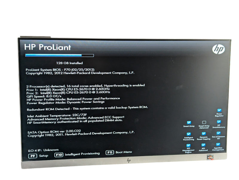 HP DL380p Gen8 2x Intel Xeon E5-2670 0 @ 2.60Ghz 128GB RAM  -