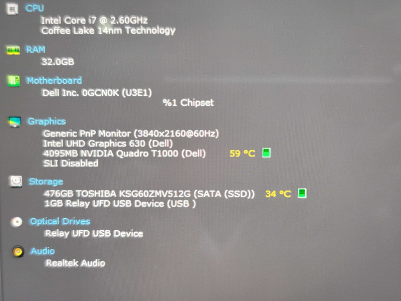 Dell Precision 5540| i7- 9750H| 32GB DDR4| Quadro T1000| 512GB SSD TOUCH READ β Lap200