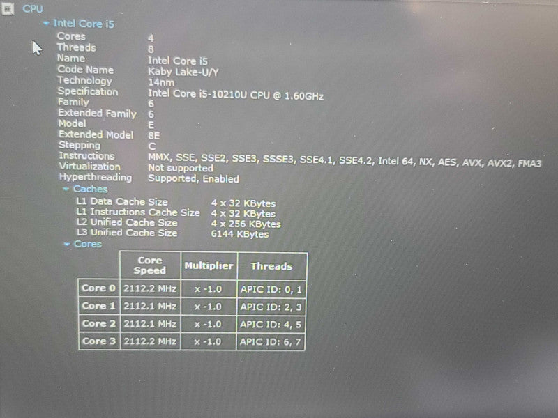 Lenovo ThinkPad T14| i5-10210U| 16GB DDR4| 256GB SSD NO AC ADAPTER  Qβ Lap200