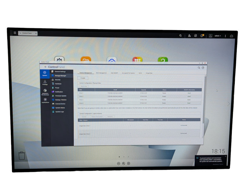 QNAP TS-419P ii 4 bay NAS with 4x 4TB HDDs installed  -