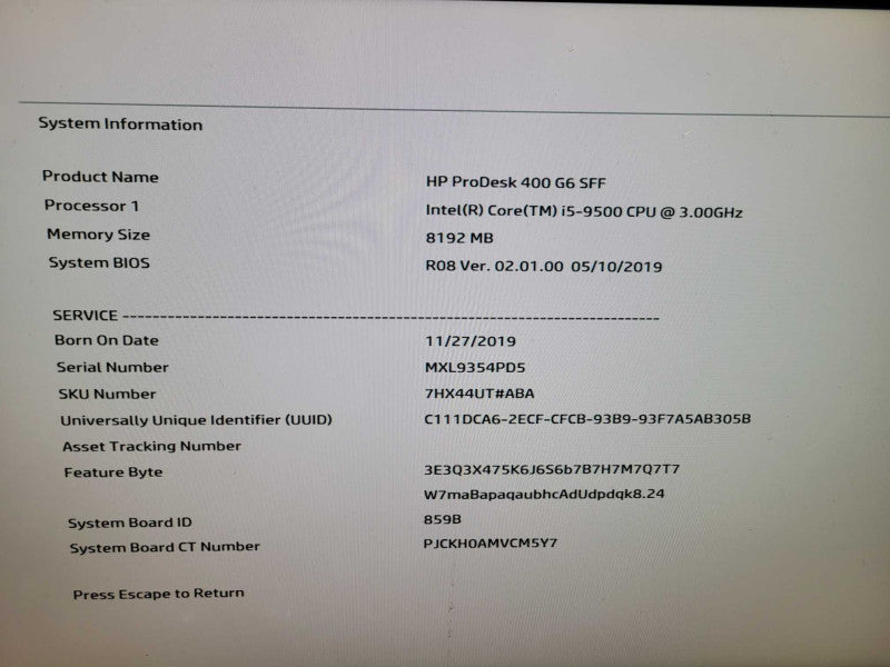 HP PRODESK 400 G6 - Core i5-9500 | 8GB RAM | 256GB NVMe Q%