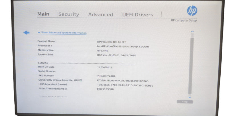 HP ProDesk 400 G6 SFF | Core i5-9500 | 8GB DDR4 | No HDD Q