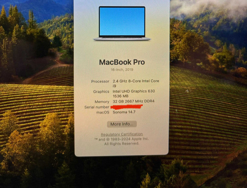 Apple MacBook Pro 16" 2019 i9-9980K Radeon Pro 5500M 32GB RAM 1TB SSD READ