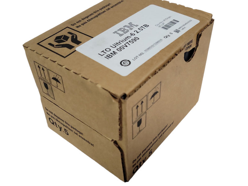 New Pack of 5x IBM LTO Ultrium 6 Data Cartridge 2.5 TB 00V7590 Q_