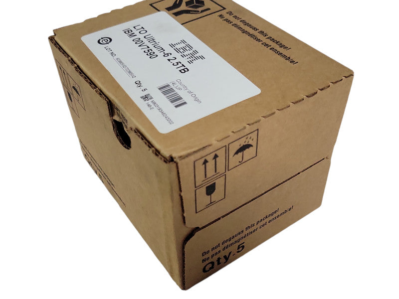 New Pack of 5x IBM LTO Ultrium 6 Data Cartridge 2.5 TB 00V7590 Q_