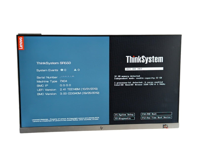 Lenovo ThinkSystem RS550 7X04 Intel Xeon Bronze 3104 @ 1.70Ghz 32GB RAM  -