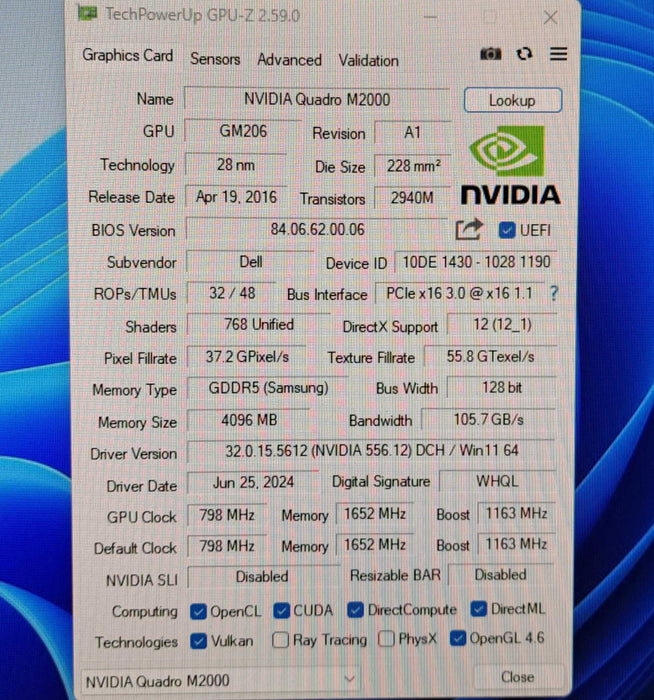 NVIDIA Quadro M2000 | 4GB GDDR5 PCIe Graphics Card | 4x Display Port Q