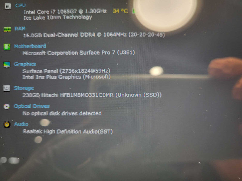 Microsoft Surface 1866 i7-1065G7 @ 1.3Ghz 16GB RAM 256GB SSD No Adapter READ  $ Lap200