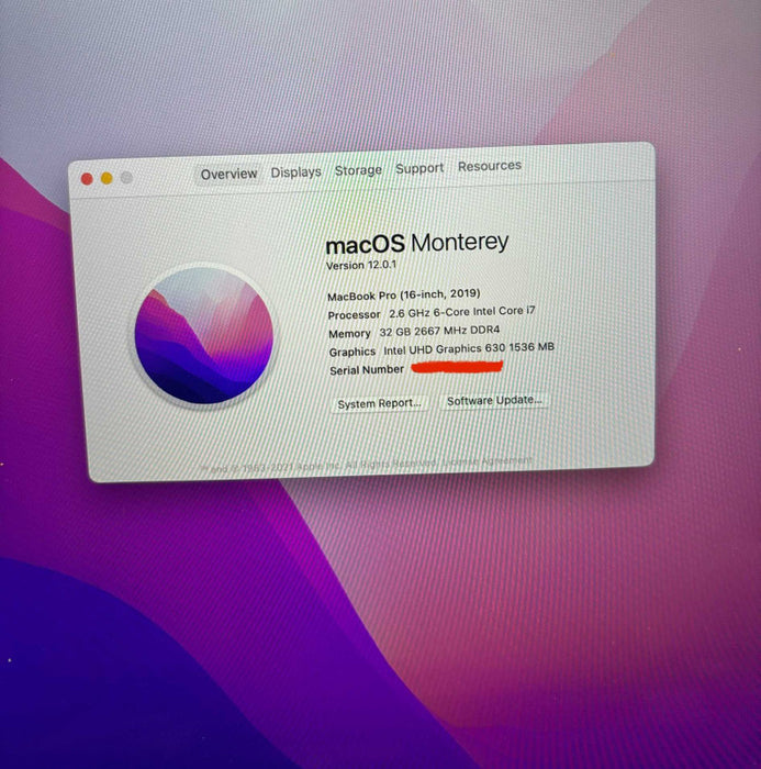 Apple MacBook Pro 16-inch 2019 i7-9750H Radeon Pro 5300M 32GB 512SSD READ