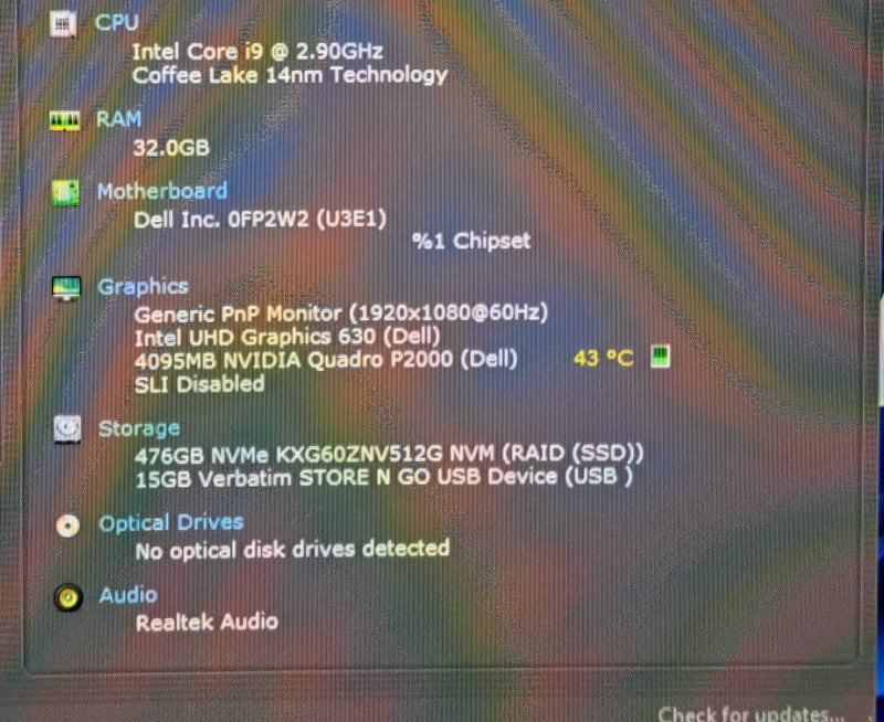 Dell Precision 5530 15.6" | i9-8950HK @ 2.9GHz, 32GB DDR4, 512GB NVMe, P2000  Lap200