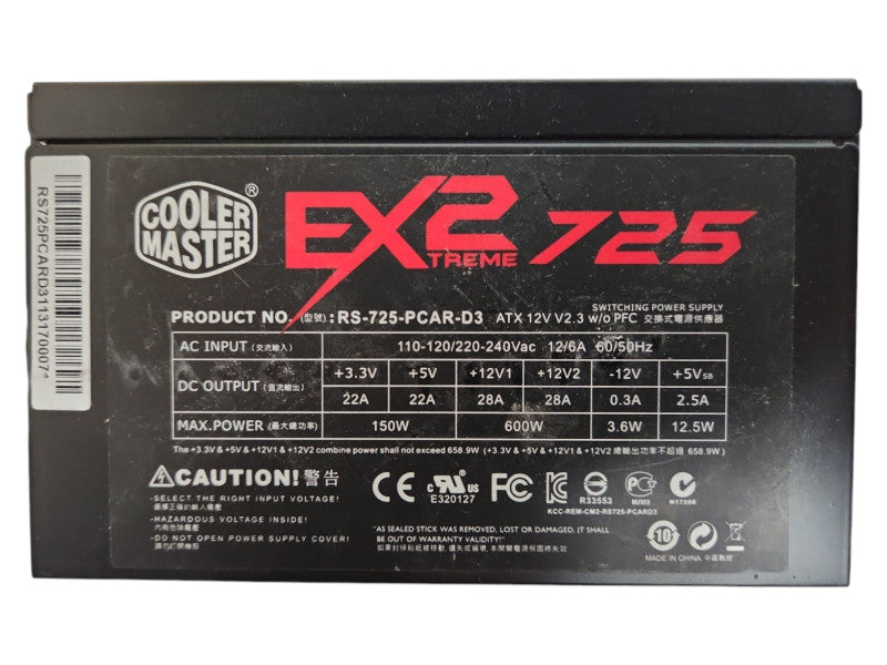 COOLER MASTER EXTREME 2 725 RS-725-PCAR-D3 DEKSTOP POWER SUPPLY
