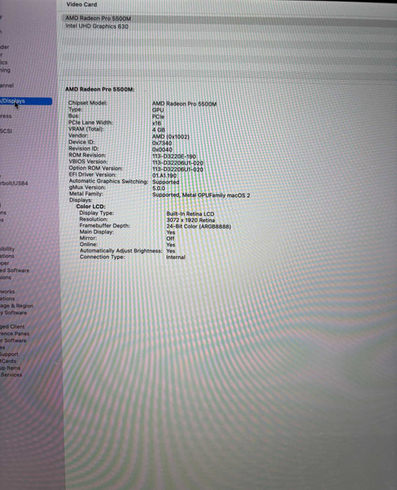 Apple MacBook Pro 16" 2019 i9-9880H Radeon Pro 5500M 64GB RAM 1TB SSD READ