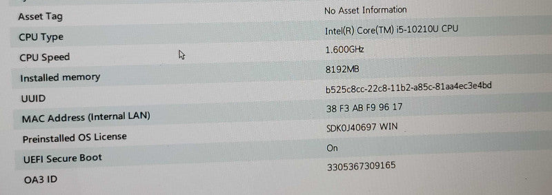 Lenovo ThinkPad T14| i5-10U| 8GB DDR4| NO SSD FOR PARTS/REPAIR  β BudLap