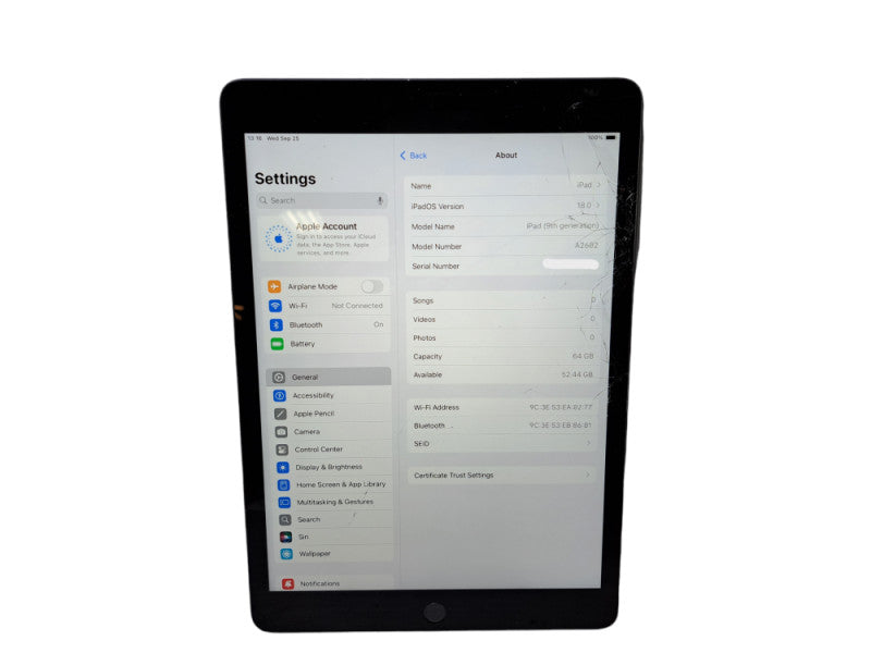 Apple iPad 9th Generation A2602 (2021) | 64GB Wi-Fi *READ*