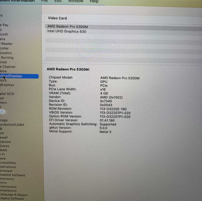 Apple MacBook Pro 16-inch 2019 i7-9750H Radeon Pro 5300M 32GB RAM 512SSD READ