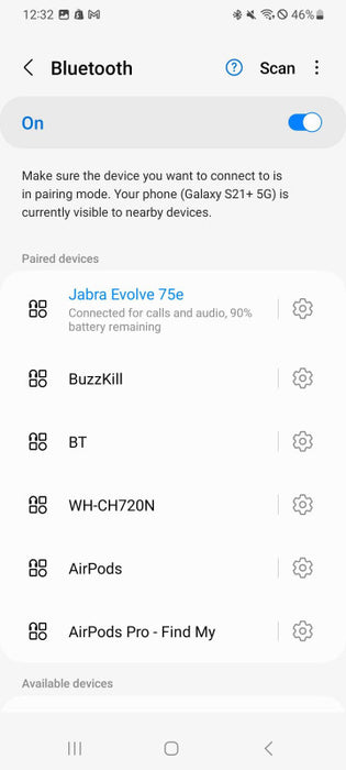 Jabra Evolve 75e MS Bluetooth Wireless in-Ear Earphones _