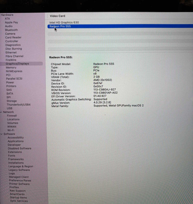 Apple MacBook Pro 15-inch 2017 i7-7700HQ Radeon Pro 555 16GB RAM 256SSD READ!