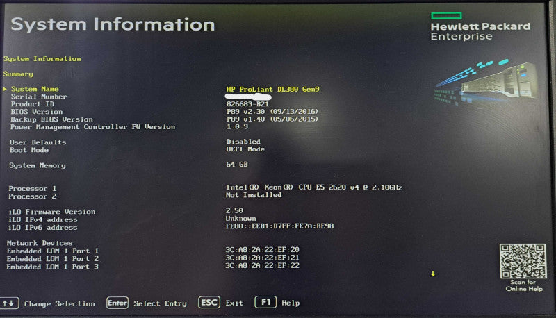 HP DL380 Gen9 2U 12x 3.5" | Xeon E5-2620 v4 @ 2.1GHz 8C, 64GB DDR4, P840ar